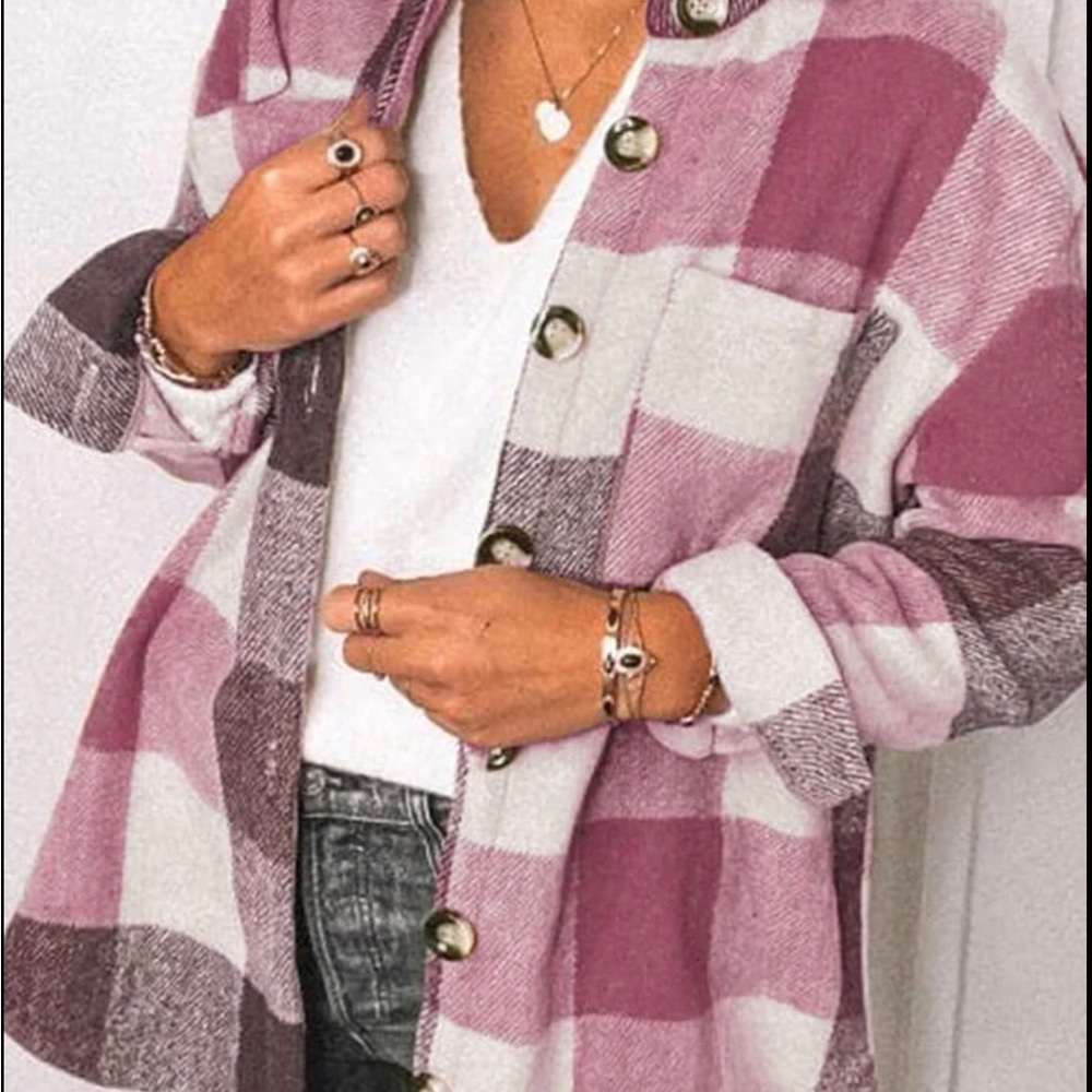 Pretty Garden Pink and White Flannel Shirt/Shacket